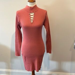 Ribbed Dusty Rose Dress- Large